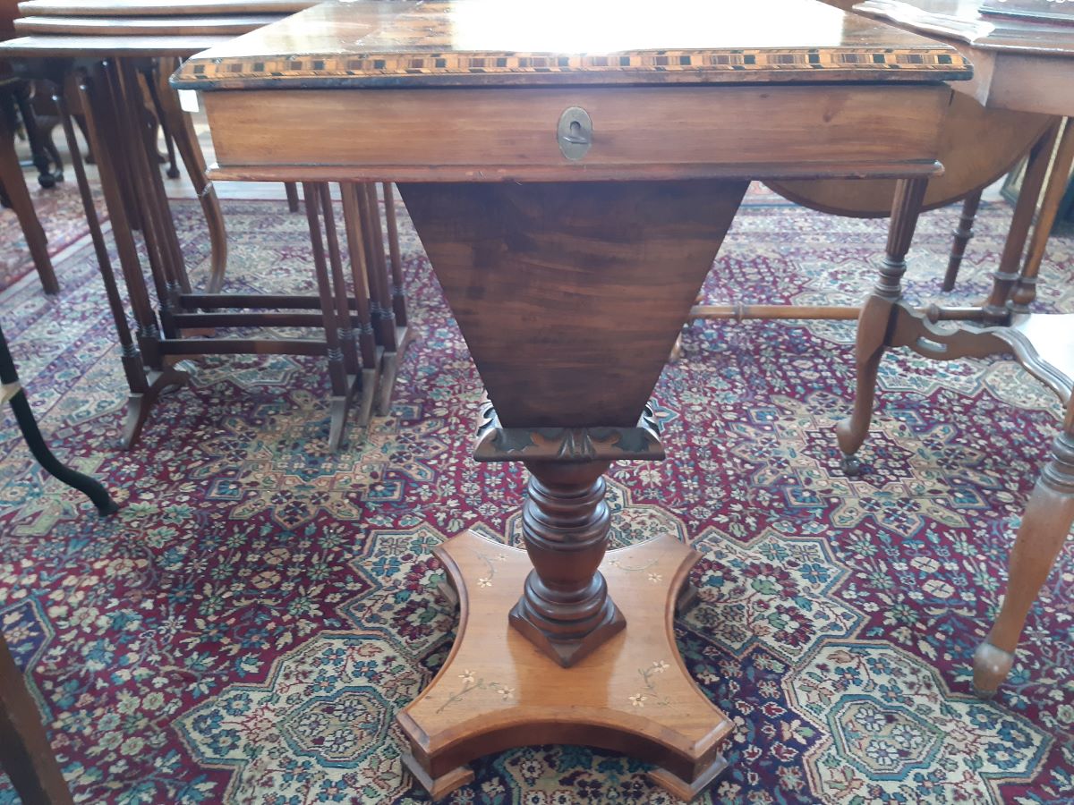 Victorian parquetry inlaid games table